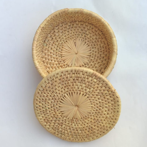 Handwoven Hotpot & Storage Basket – Date Leaf Eco-Friendly Design