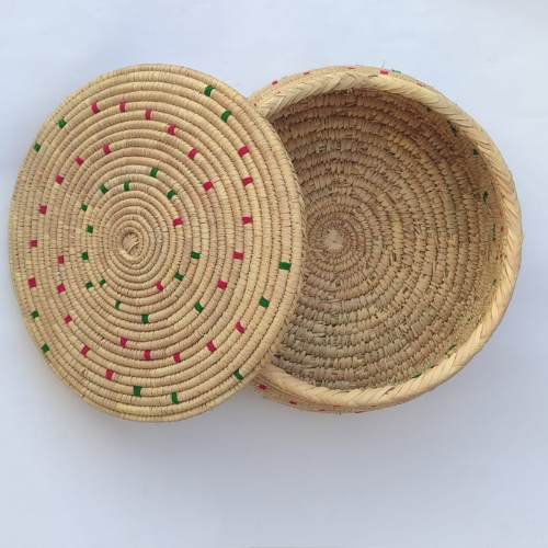 Extra Large Eco-Friendly Hotpot & Storage Basket – Handwoven from Date Leaves