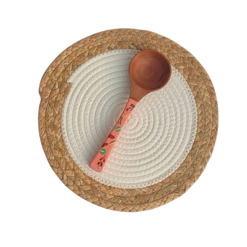 Stylish Handmade Premium Acacia Wood Painted Serving Spoon – Washable & Durable