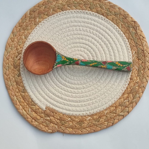 Stylish Handmade Premium Acacia Wood Painted Serving Spoon eco-friendly – Washable & Durable