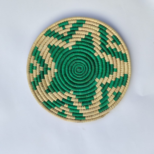 Handwoven Tablemat | Natural Date Leaf Placemat for Elegant Dining Green
