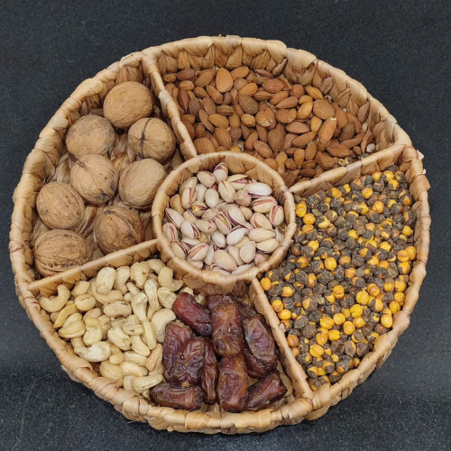 Handwoven Dry Fruit Basket | Eco-Friendly Seagrass Storage Basket for Snacks & Nuts