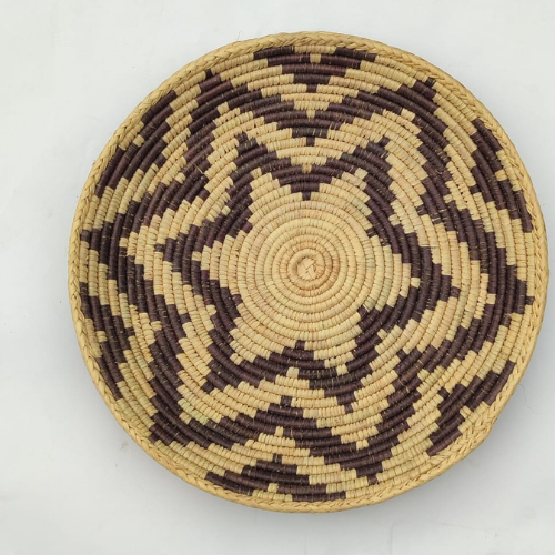 Handwoven Changair Roti Basket – Traditional & Eco-Friendly Bread Basket - Black & Cream
