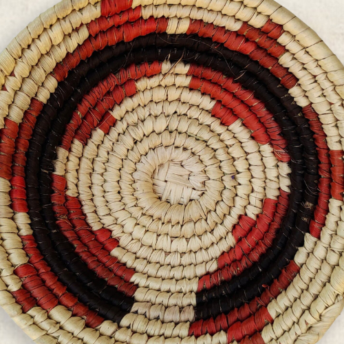 Handmade Mini Red and Black 4" Wall Basket Decor