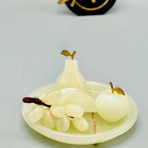 White Fruit Plate Set Marble Stone (5pcs)