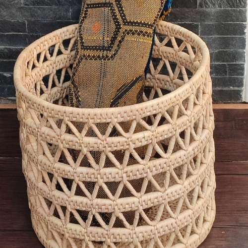 Handmade Natural Palm Leaf basket for Room Decor