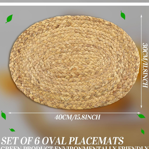 Oval Jute Woven Placemats Natural Braided