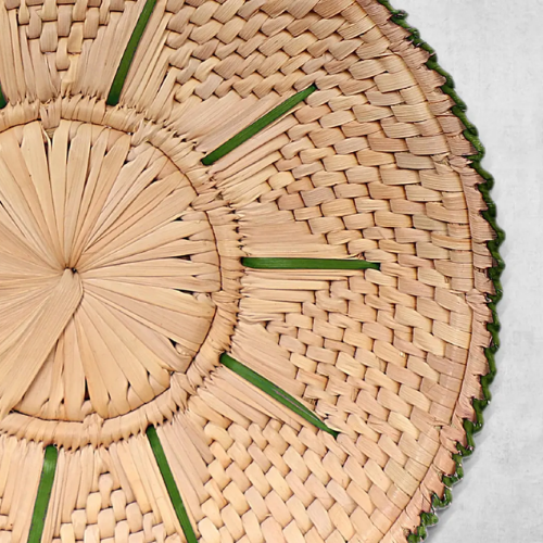 Handmade Traditional Date Leaf basket Green 10"