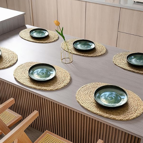 Oval Jute Woven Placemats Natural Braided