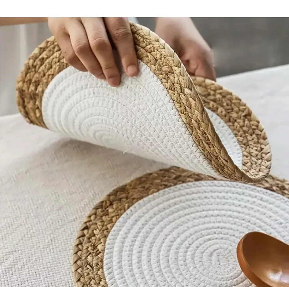 Placemat Cotton Rope Woven White