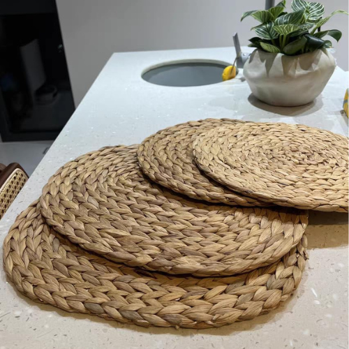 Oval Woven Placemats, Natural Water Hyacinth Placemats for Dining Table - New Arrival