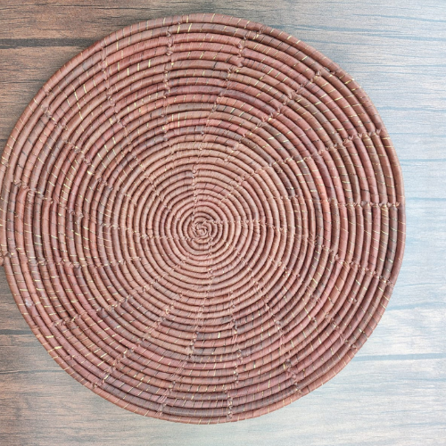 Handmade Tablemats Natural Round Plain Brown size Large 12"