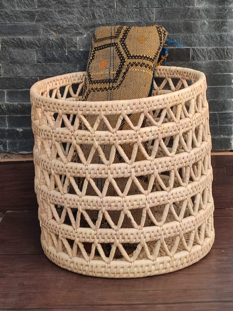 Handmade Natural Palm Leaf basket for Room Decor